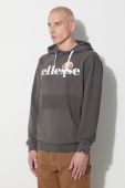 Бавовняна кофта Ellesse чоловіча колір сірий з капюшоном візерунок SHN15152-402