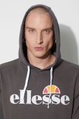 Бавовняна кофта Ellesse чоловіча колір сірий з капюшоном візерунок SHN15152-402