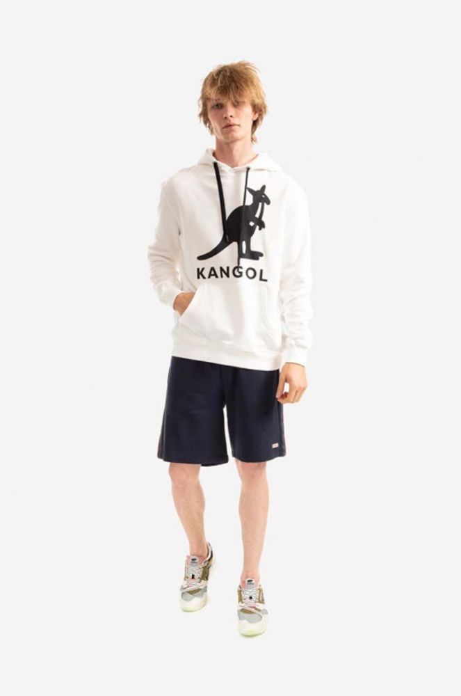 Бавовняна кофта Kangol колір чорний з капюшоном з принтом KLEU001-99 (3341008) фото 2
