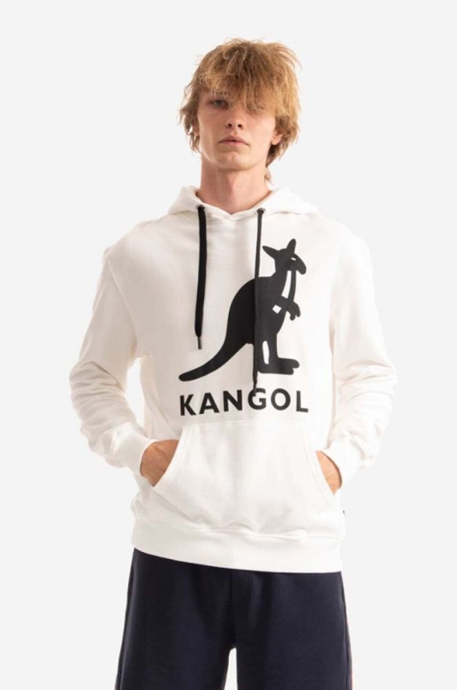 Бавовняна кофта Kangol колір чорний з капюшоном з принтом KLEU001-99 (3341008) фото 6