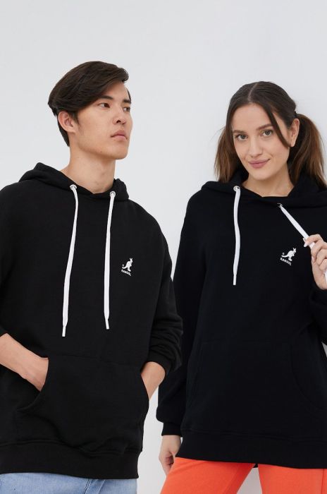 Бавовняна кофта Kangol колір чорний однотонна KLEU002-117