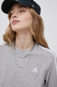 adidas - Бавовняний лонгслів HC9119 колір сірий