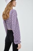 Блузка Noisy May жіноча колір фіолетовий принт квіти