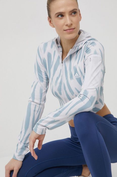 Кофта для бігу adidas Performance Run Icon HE0354 жіноча колір сірий візерунок