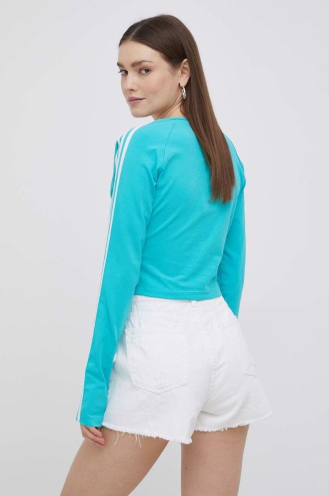 Лонгслів adidas Originals Adicolor HE4958 жіночий колір бірюзовий фото 3