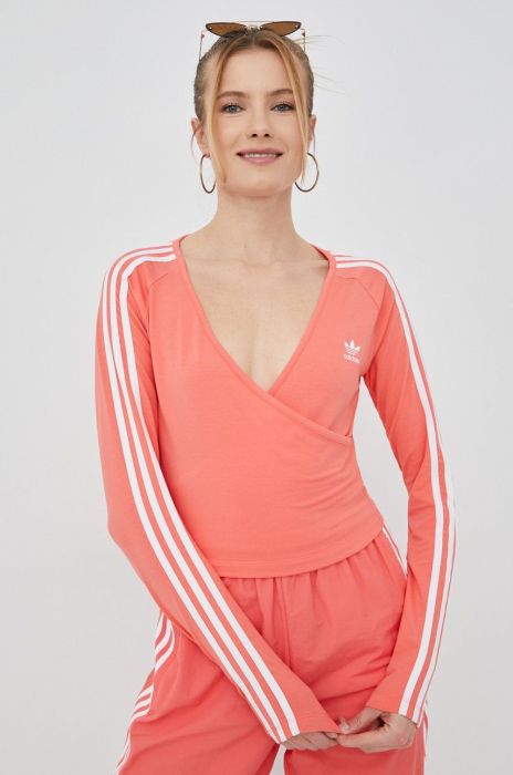 Лонгслів adidas Originals Adicolor HC2050 жіночий колір рожевий