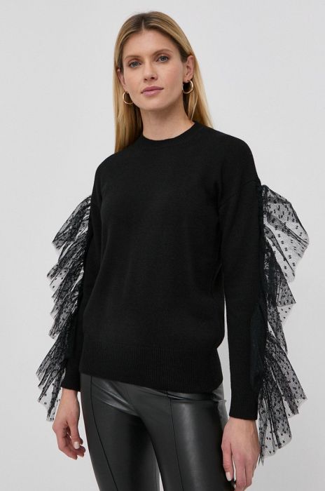 Светр з домішкою вовни Red Valentino жіночий колір чорний