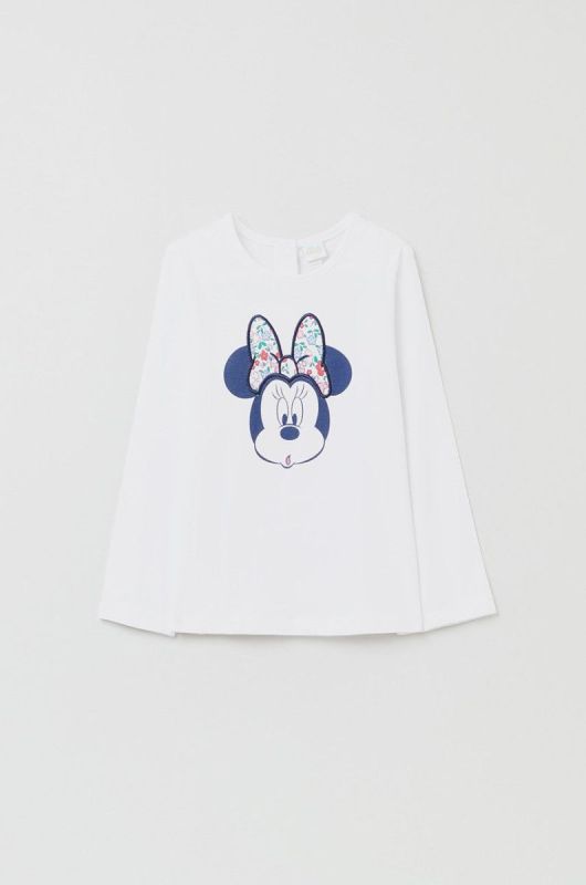 Дитячий лонгслів OVS X Disney колір білий