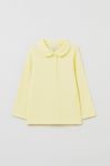 Дитячий бавовняний лонгслів OVS колір жовтий з коміром
