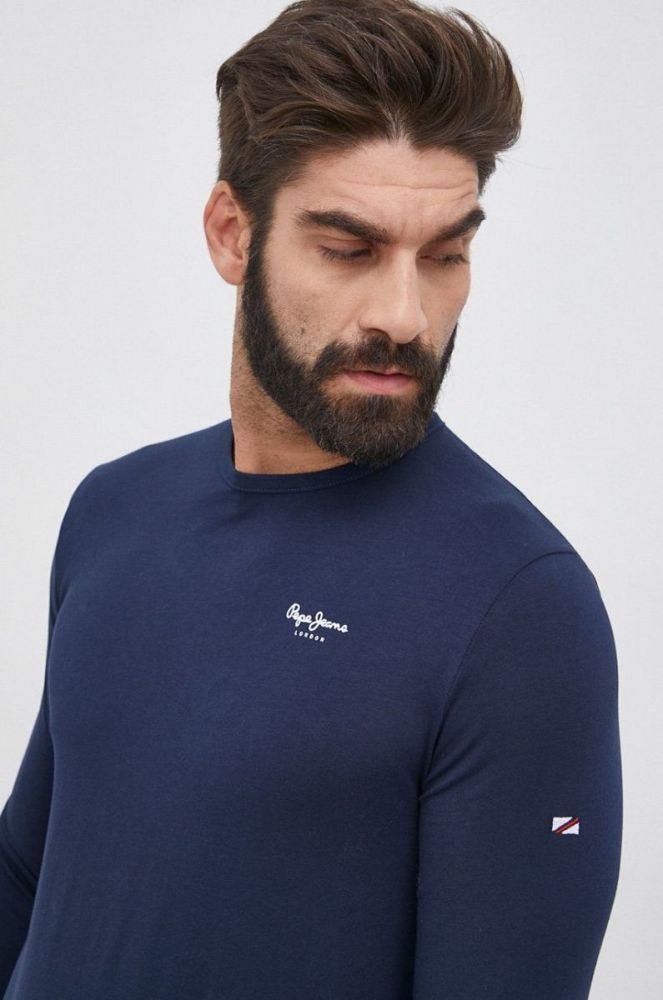 Лонгслів Pepe Jeans Original Basic 2 Long N чоловічий колір синій однотонний фото 4
