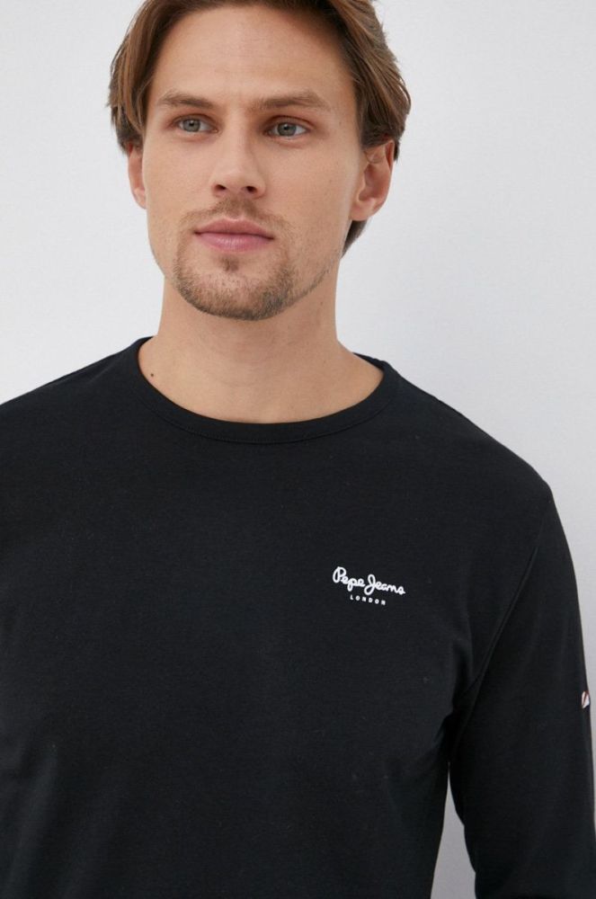 Лонгслів Pepe Jeans Original Basic 2 Long N чоловічий колір чорний однотонний фото 4