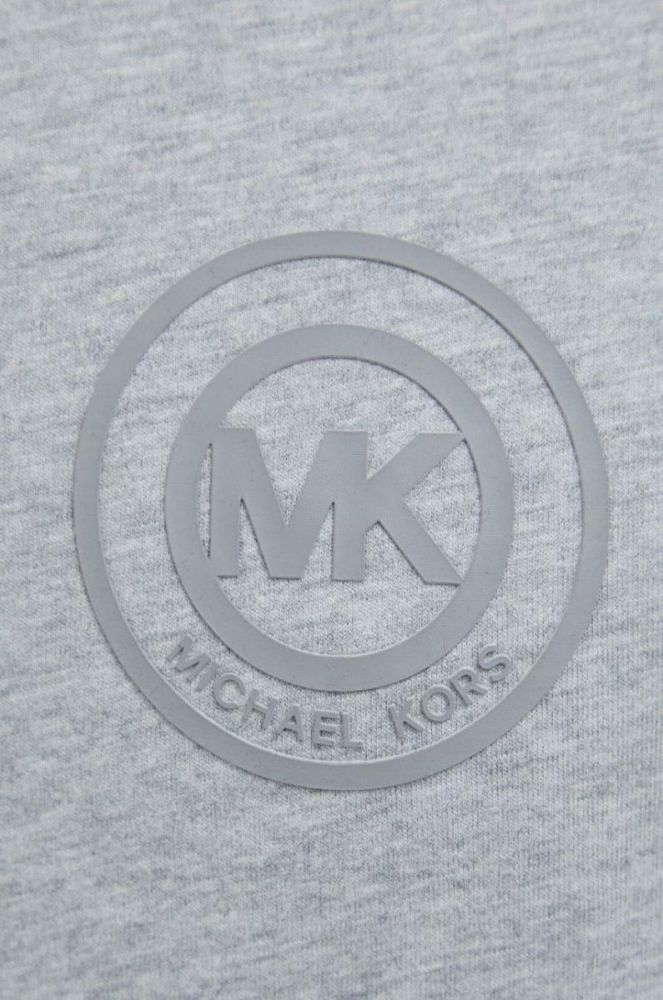 Бавовняний лонгслів MICHAEL Michael Kors колір сірий меланж фото 5