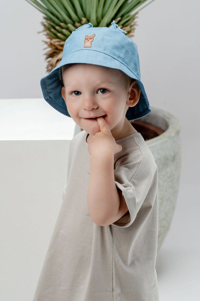 Дитячий капелюх Jamiks з бавовни колір блакитний