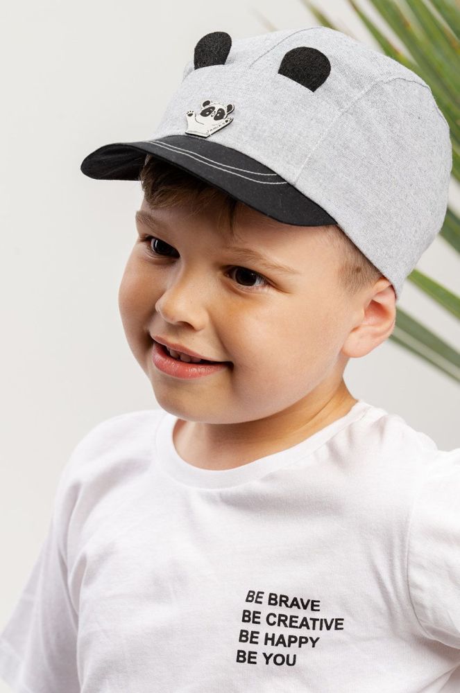 Дитяча кепка Jamiks колір сірий з аплікацією (2168867)