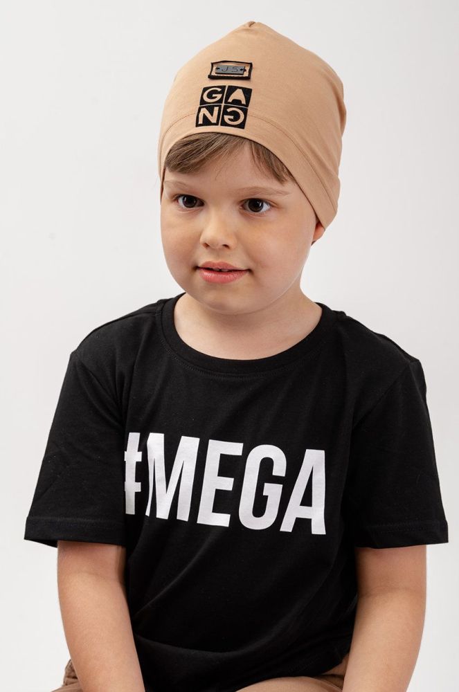 Дитяча шапка Jamiks колір коричневий з тонкого трикотажу (2105204)