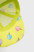 Дитяча бавовняна кепка United Colors of Benetton колір зелений візерунок (2448117)