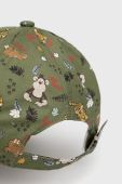 Дитяча бавовняна кепка United Colors of Benetton колір зелений візерунок (2448104)