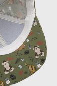 Дитяча бавовняна кепка United Colors of Benetton колір зелений візерунок (2448104)