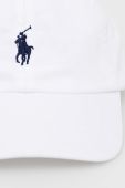 Бавовняна кепка Polo Ralph Lauren колір білий з аплікацією