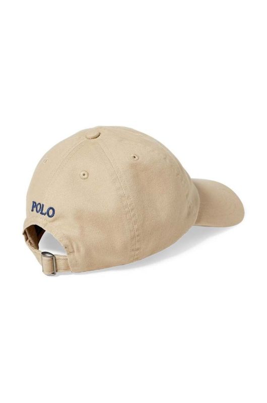 Дитяча Бавовняна кепка Polo Ralph Lauren колір бежевий однотонна фото 2