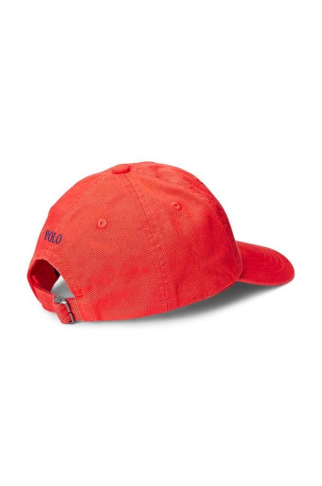 Бавовняна кепка Polo Ralph Lauren колір червоний однотонна фото 2