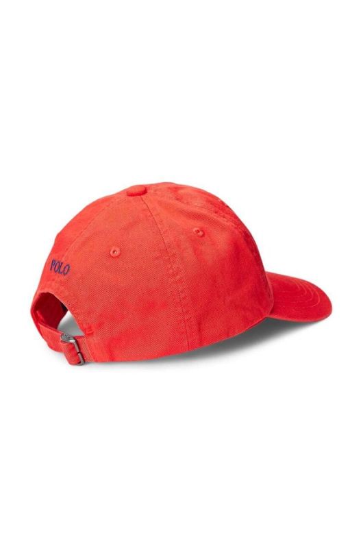 Бавовняна кепка Polo Ralph Lauren колір червоний однотонна фото 2