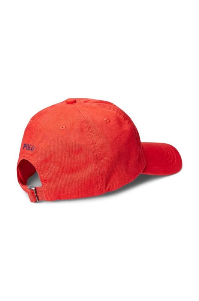 Дитяча бавовняна кепка Polo Ralph Lauren колір червоний однотонна фото 2