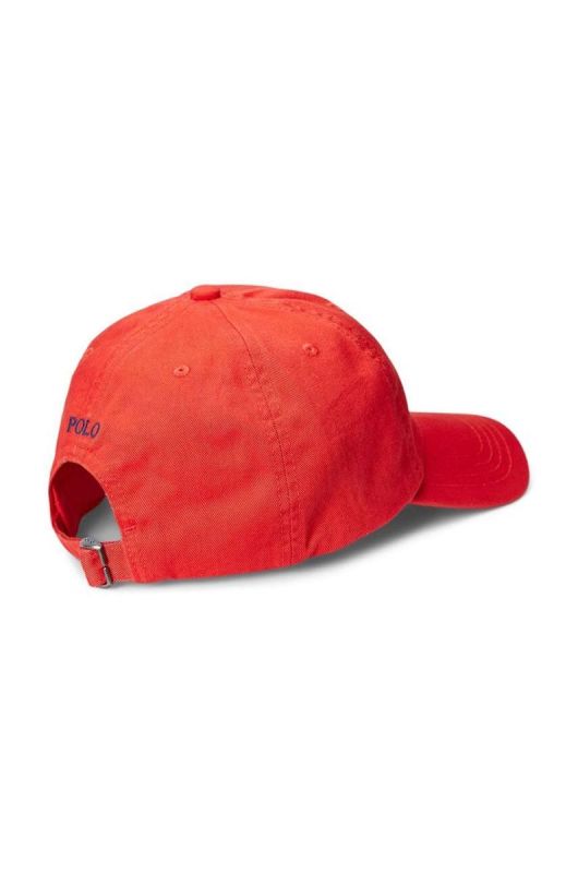 Дитяча бавовняна кепка Polo Ralph Lauren колір червоний однотонна фото 2