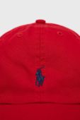 Дитяча Бавовняна кепка Polo Ralph Lauren колір червоний однотонна (2079349)