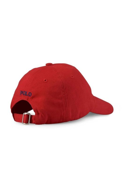Дитяча Бавовняна кепка Polo Ralph Lauren колір червоний однотонна (2079350) фото 2