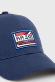 Дитяча кепка Pepe Jeans колір синій з аплікацією
