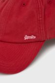 Кепка Superdry колір червоний однотонна