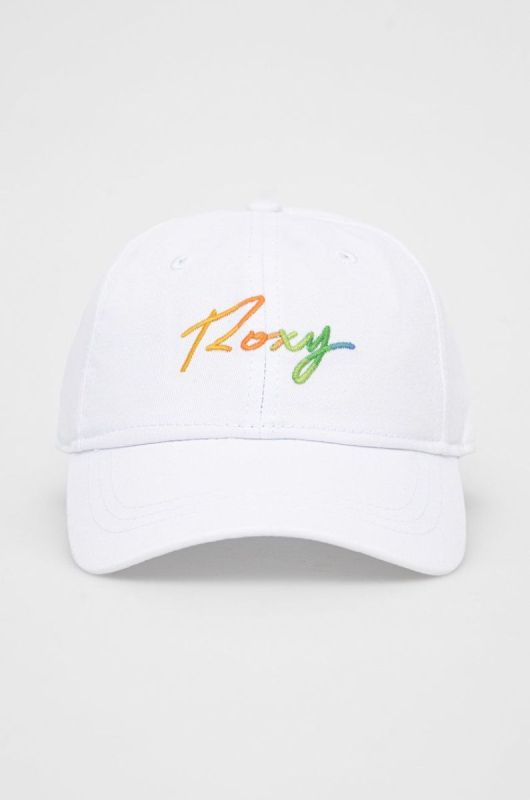 Бавовняна кепка Roxy колір білий з аплікацією фото 2