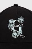 Дитяча Бавовняна кепка Guess колір чорний з аплікацією