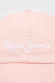 Дитяча кепка Pepe Jeans колір рожевий однотонна