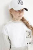 Дитяча бавовняна кепка Dkny колір білий з принтом