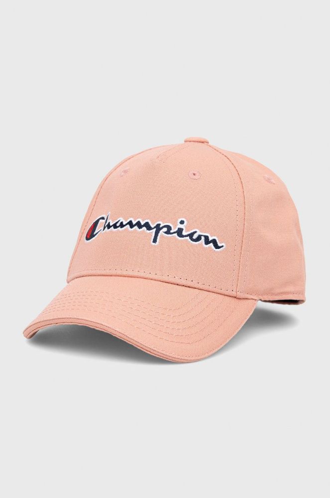 Дитяча бавовняна кепка Champion 805555. колір рожевий з аплікацією