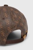 Шапка Guess колір коричневий візерунок