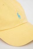 Бавовняна кепка Polo Ralph Lauren колір жовтий гладка