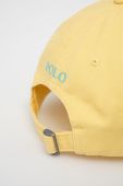 Бавовняна кепка Polo Ralph Lauren колір жовтий гладка