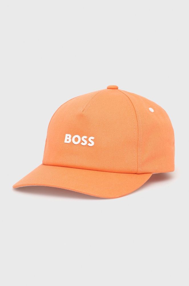 Бавовняна кепка BOSS Boss Casual колір червоний з аплікацією (2139326)