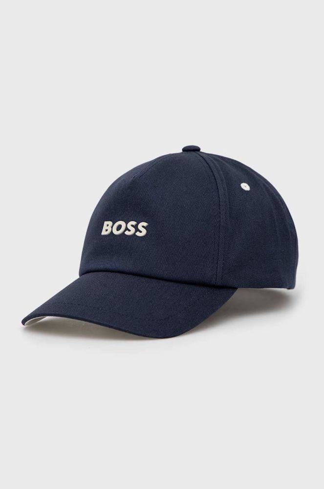 Бавовняна бейсболка BOSS BOSS CASUAL колір чорний з аплікацією