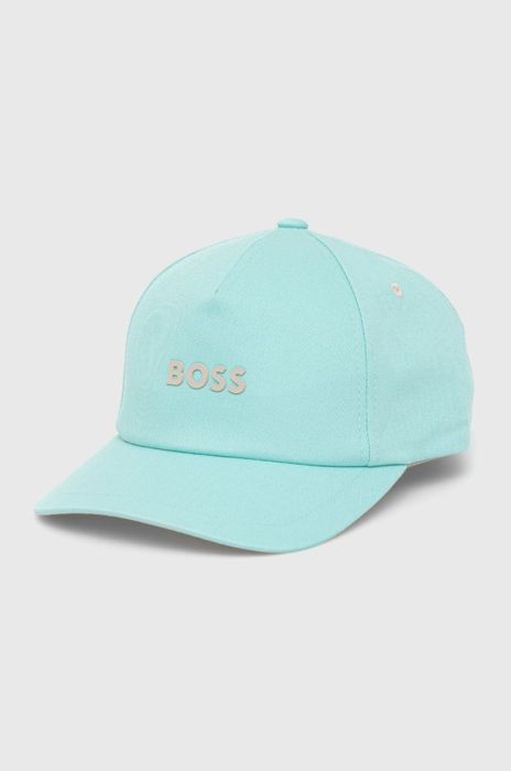 Бавовняна кепка BOSS Boss Casual колір зелений з аплікацією