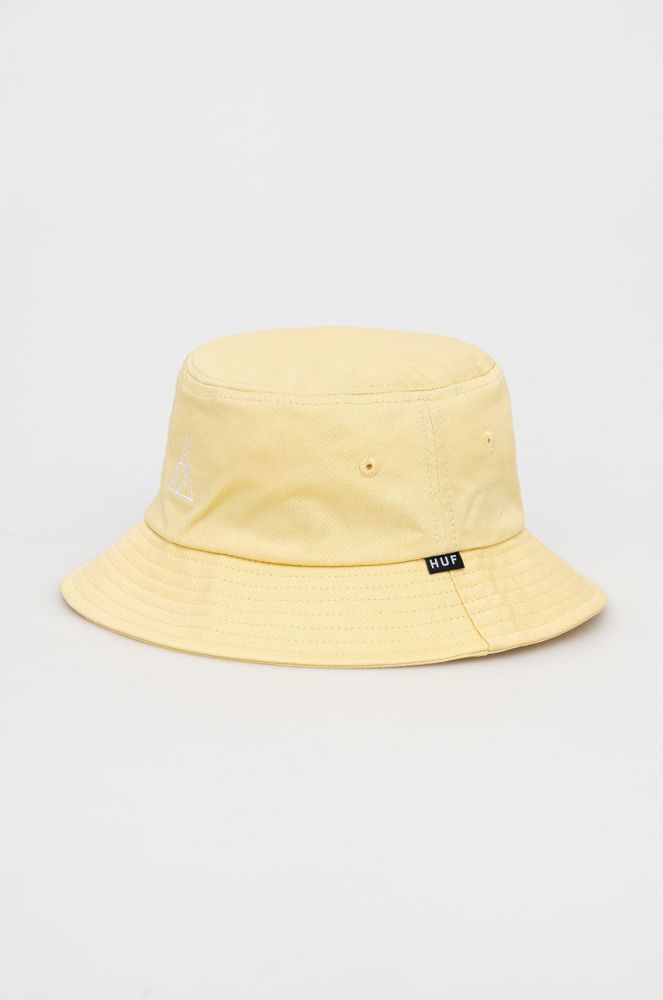 Бавовняний капелюх HUF колір жовтий з бавовни