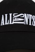 Бавовняна кепка AllSaints колір чорний з аплікацією