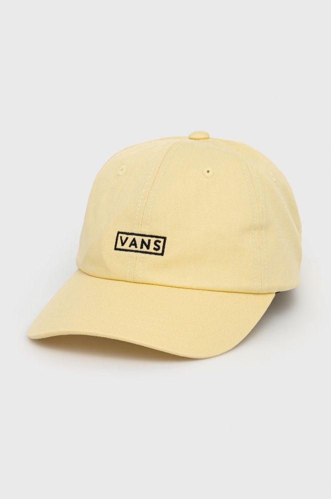Бавовняна кепка Vans колір жовтий з аплікацією