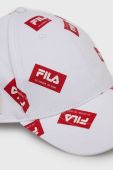 Бавовняна кепка Fila колір білий візерунок