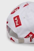 Бавовняна кепка Fila колір білий візерунок