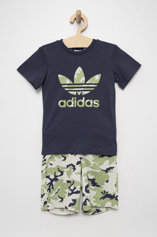 Дитячий бавовняний комплект adidas Originals HE6928 колір синій