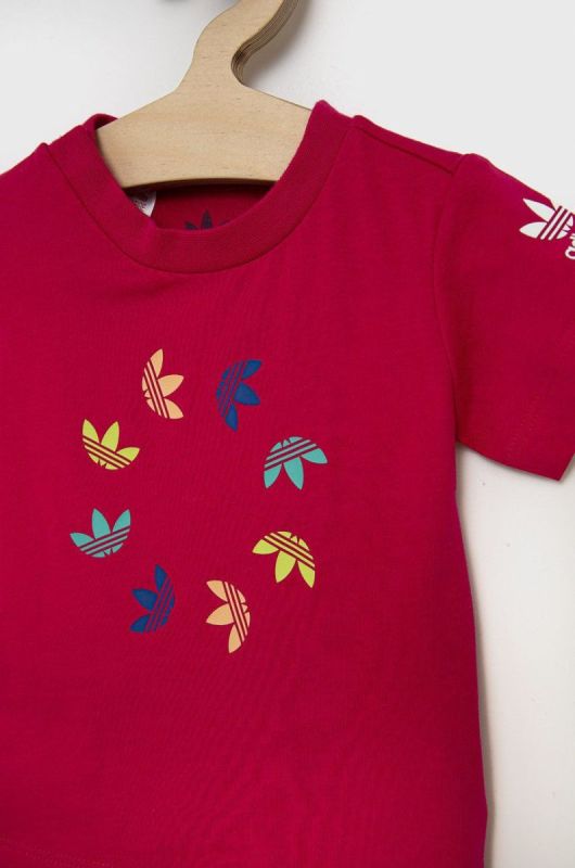 Дитячий бавовняний комплект adidas Originals HE6852 колір рожевий фото 2